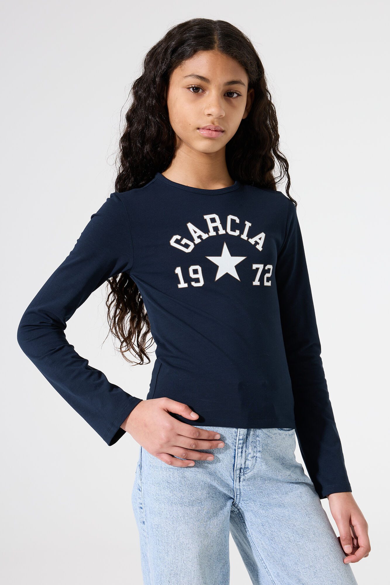 Garcia Langarmshirt Sportlicher Frontprint