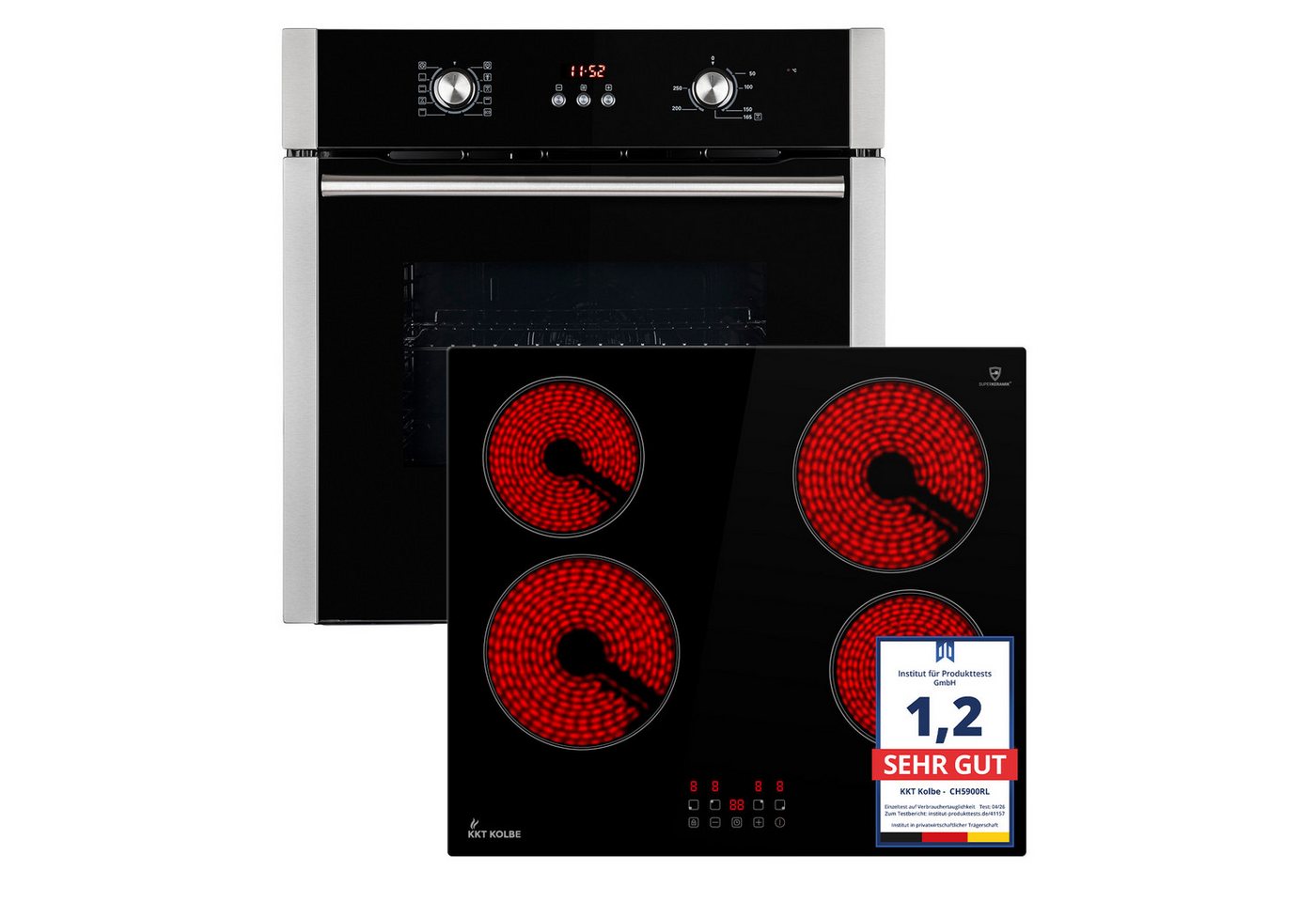 KKT KOLBE Backofen-Set Backofen und Kochfeld SET8805CH5900RL, Herdset / Heißluft / Einbauherd / Einbaubackofen / Dualzone