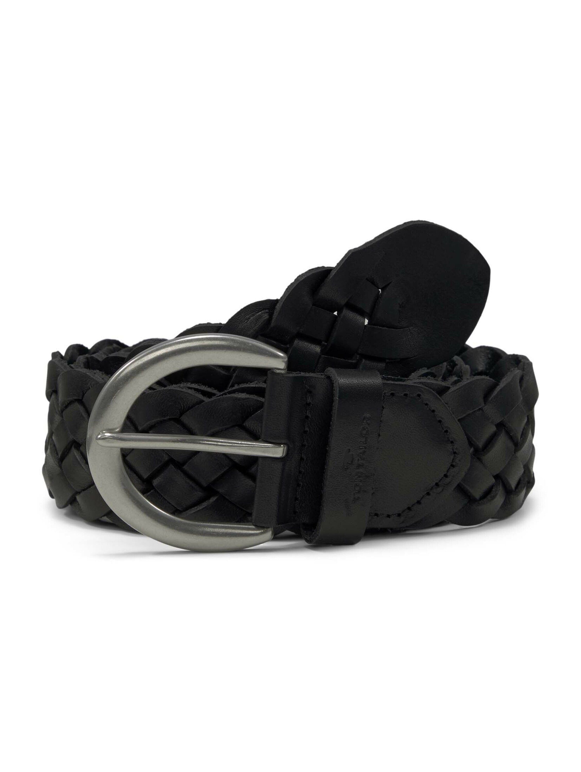 TOM TAILOR Ledergürtel TTLISA 4 cm breiter Damengürtel, Flechtledergürtel, modisches Must-Have mehr