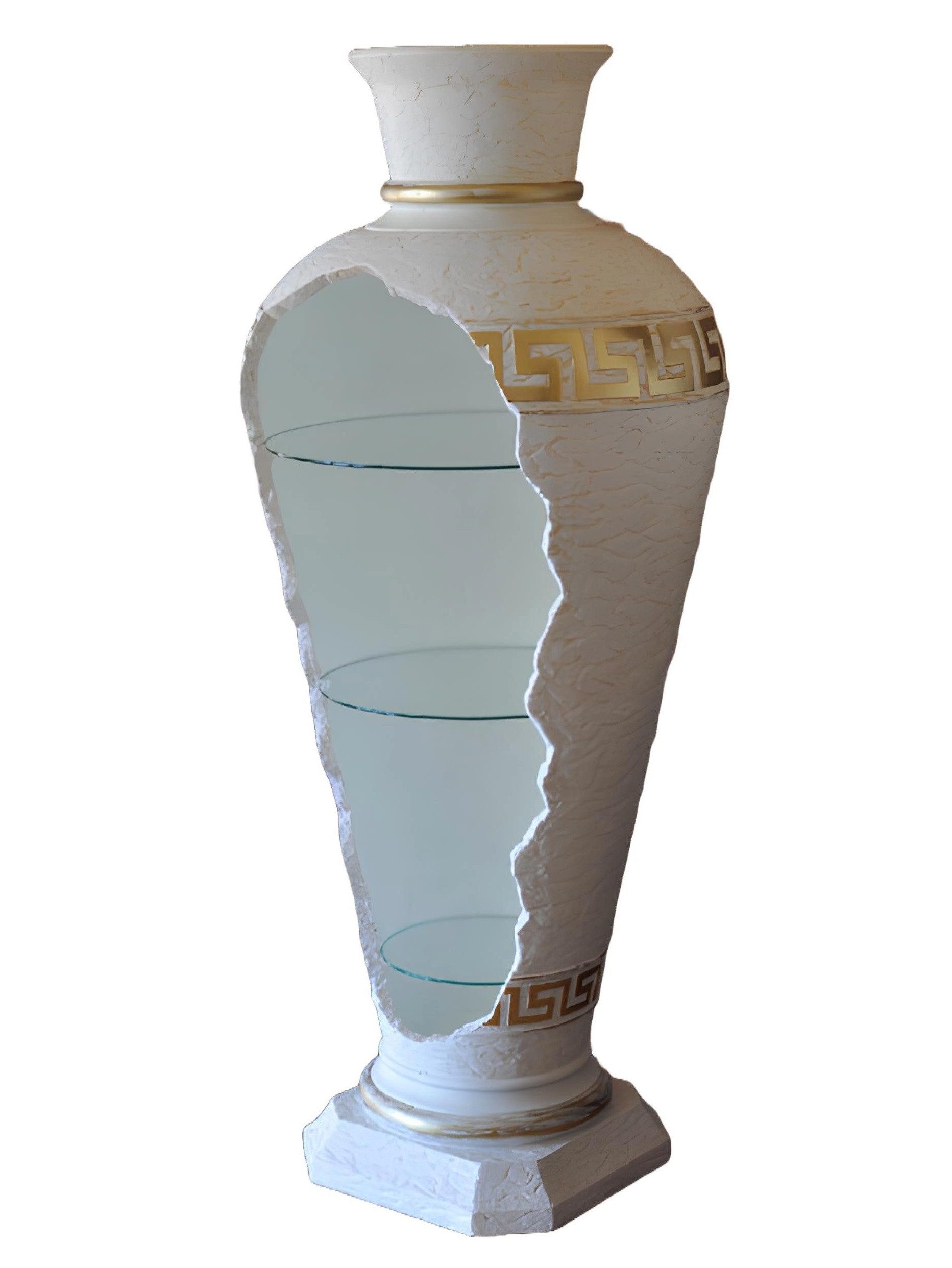 Xlmoebel Barschrank Regal mit Glasleuchte für stilvolle Vasenpräsentation (Vasenbar Material : Acryl 175 cm Höhe) Hergestellt in Europa