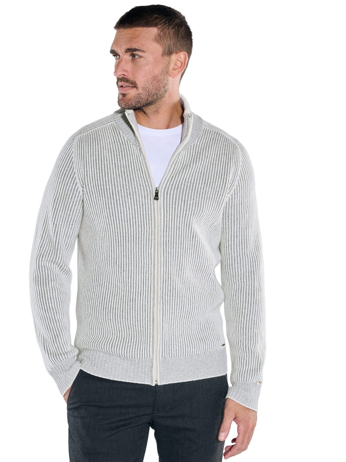 emilio adani Strickjacke emilio adani Herren Strickjacke strukturiert, Natu günstig online kaufen