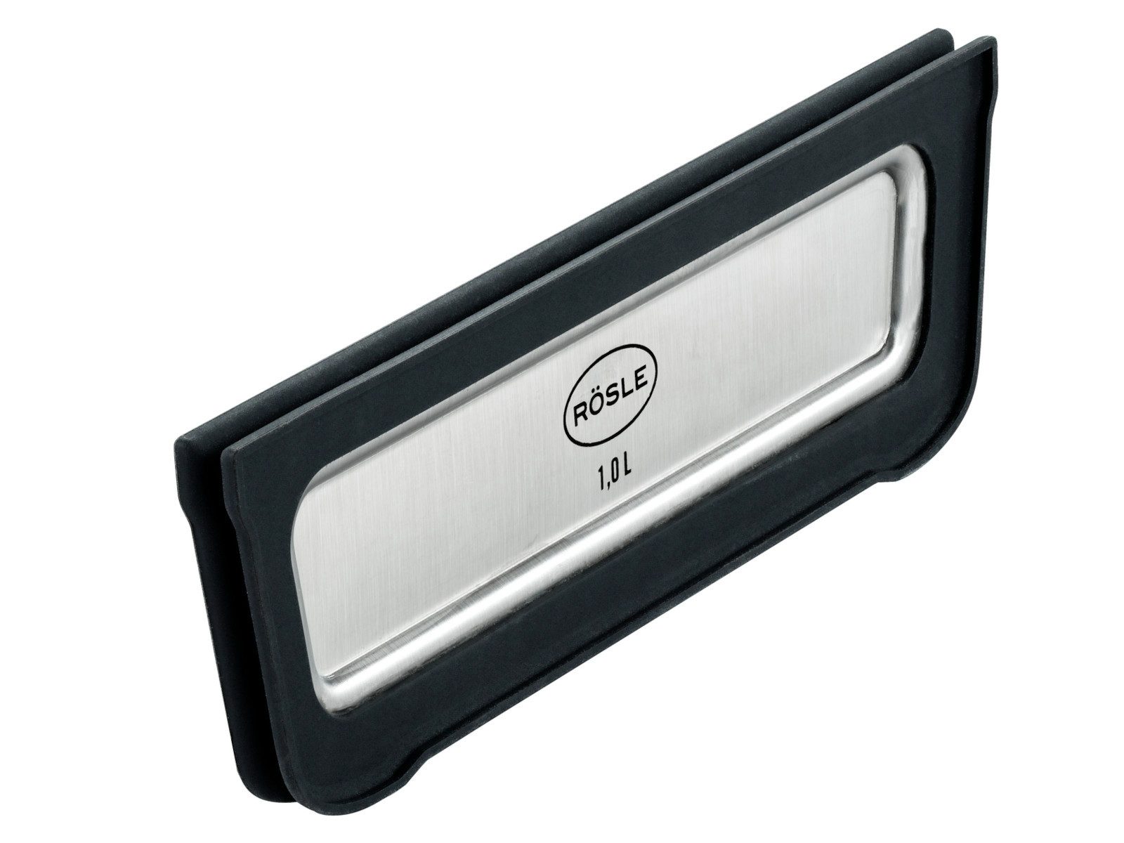 RÖSLE Vorratsdose FLEXX 2GO Trennsteg eckig 13,3x4,2cm 1l, Edelstahl 18/10