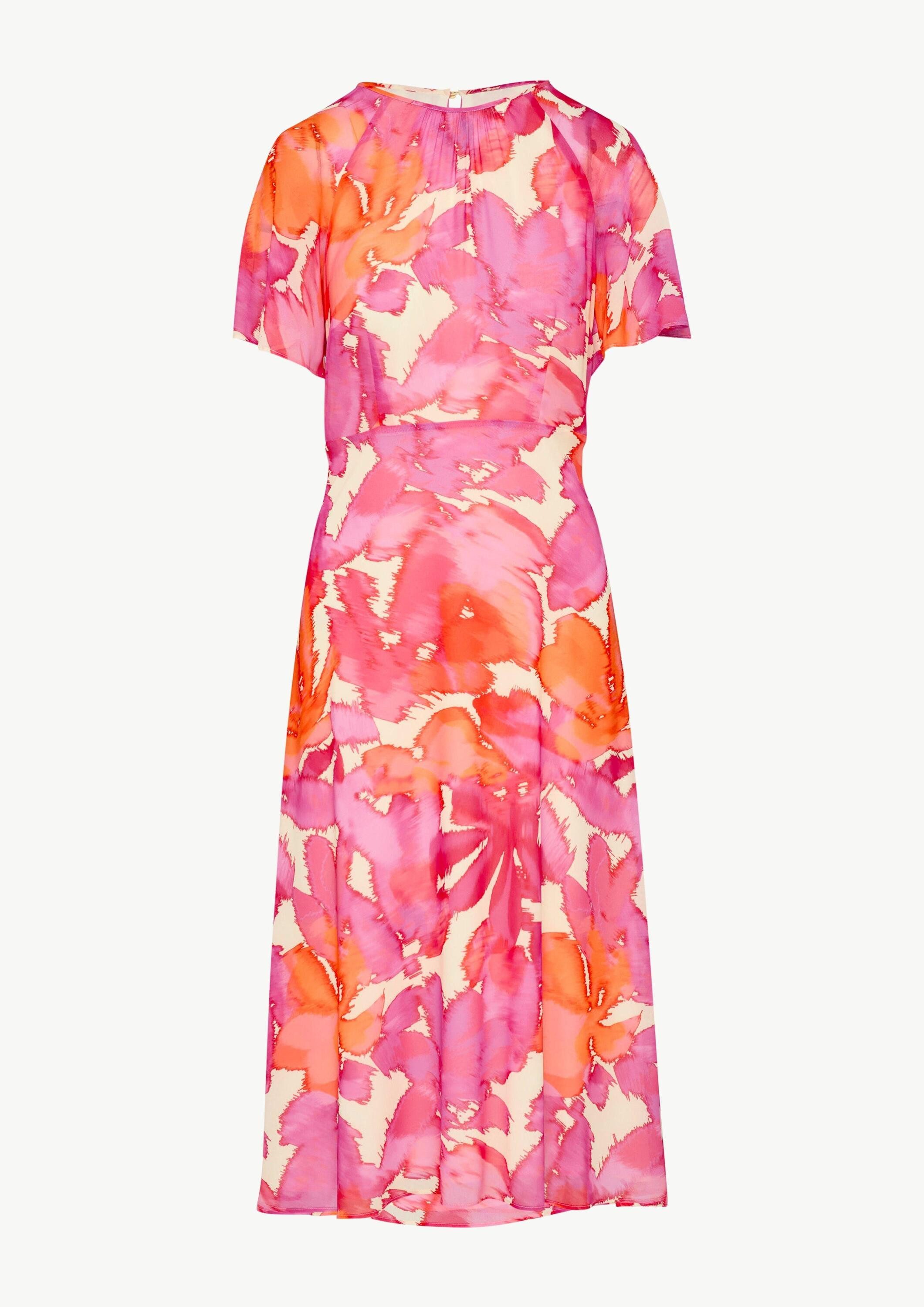 comma Midikleid Kleid Midi-Kleid mit All-over-Print