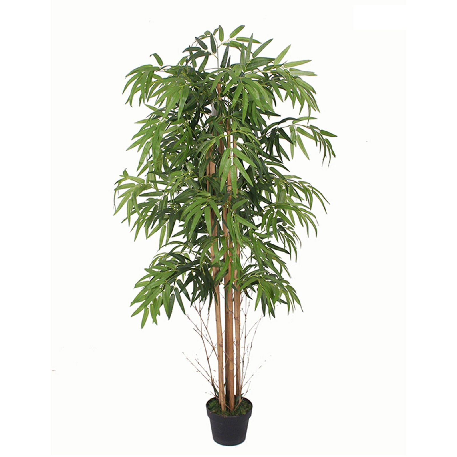 Kunstpalme XL Bambus Zimmerpflanze, Bambuspflanze Blätter Kunstbaum 1095 Mojawo Kunstpflanze 150cm