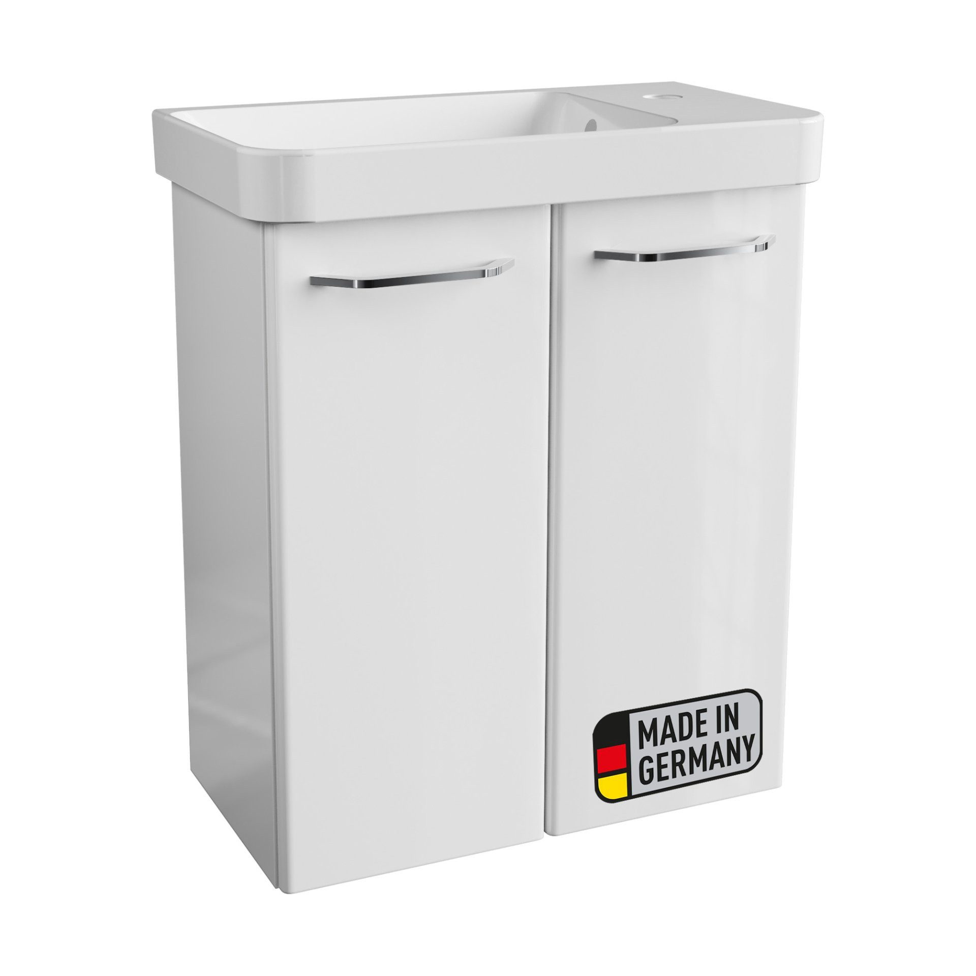 BADEDU Badmöbel-Set Gäste WC Set, Waschplatz, Badmöbel Set, Waschbeckenunterschrank