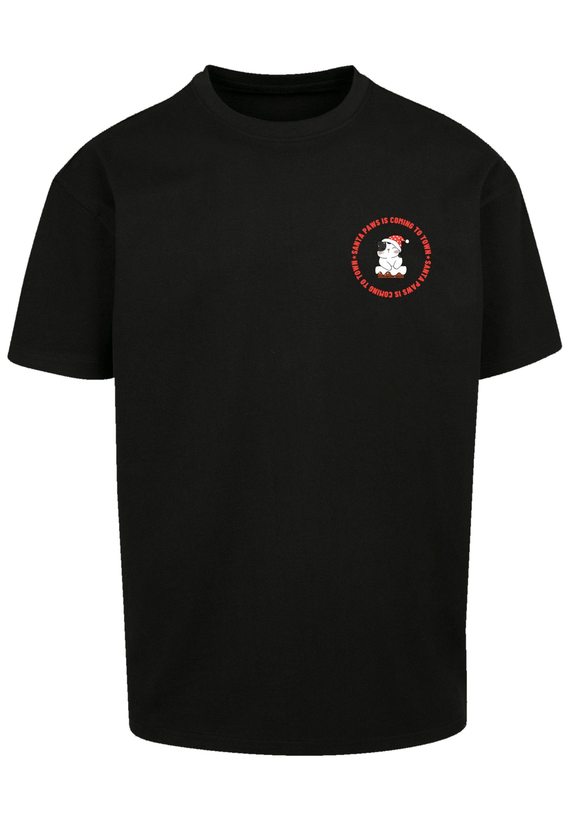 F4NT4STIC T-Shirt Sansta Paws Christmas Qualität, Band Cat Breast schwarz Rock-Musik, Premium