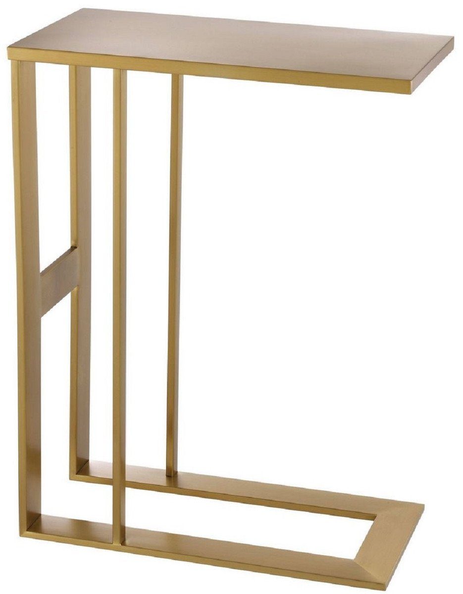 Casa Padrino Beistelltisch Designer Edelstahl Beistelltisch Messingfarben 45 x 23 x H. 60 cm - Luxus Kollektion - Designer Möbel