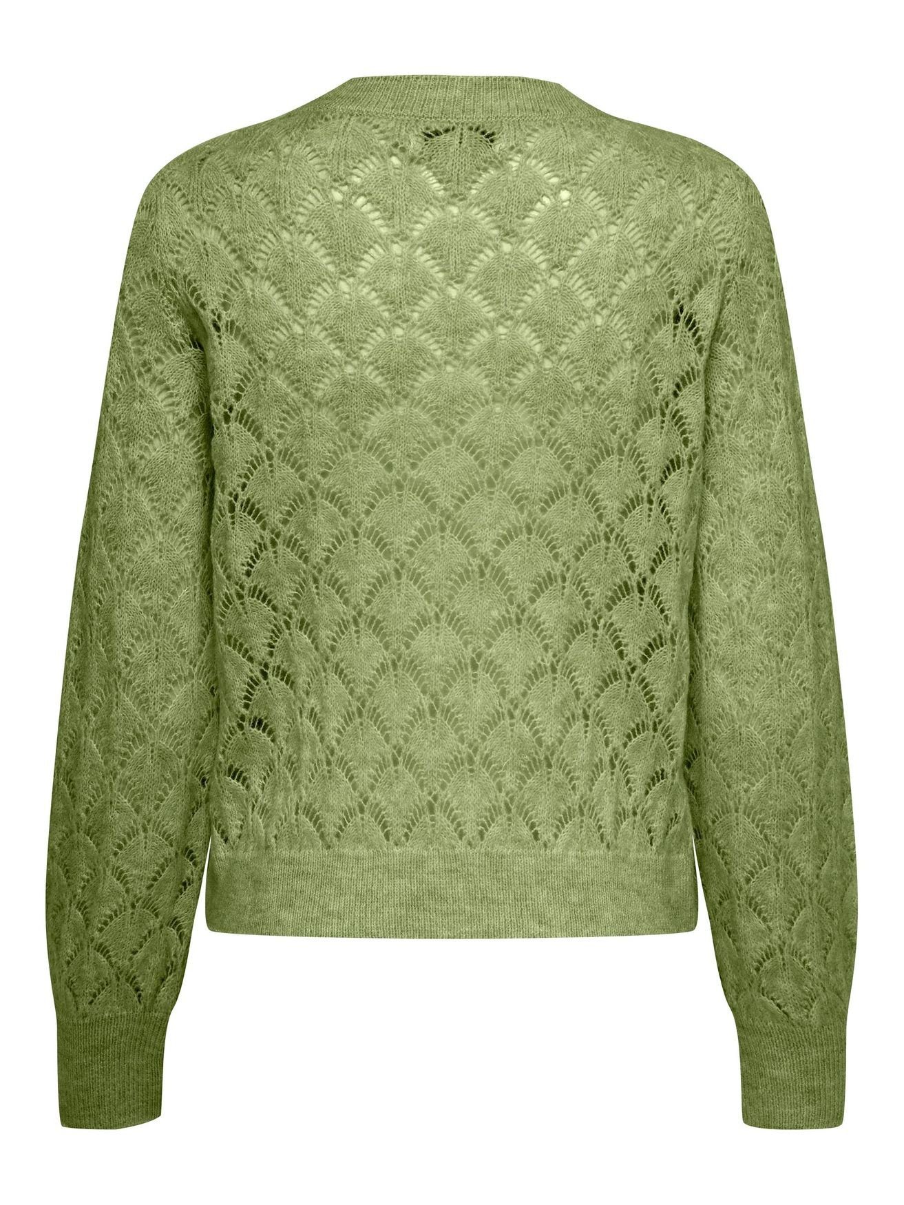 JDYLETTY Sweater 4588 Strick JACQUELINE in Grün de YONG Struktur Strickpullover Pullover Stretch Dünner Langarm