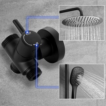 Görbach Duschsystem Regendusche Duschsystem ohne Duscharmatur Duschset Überkopfbrauseset, Höhe 150 cm, Hochwertiges Duschset mit XL-Kopf vielseitiger Handbrause flexibler