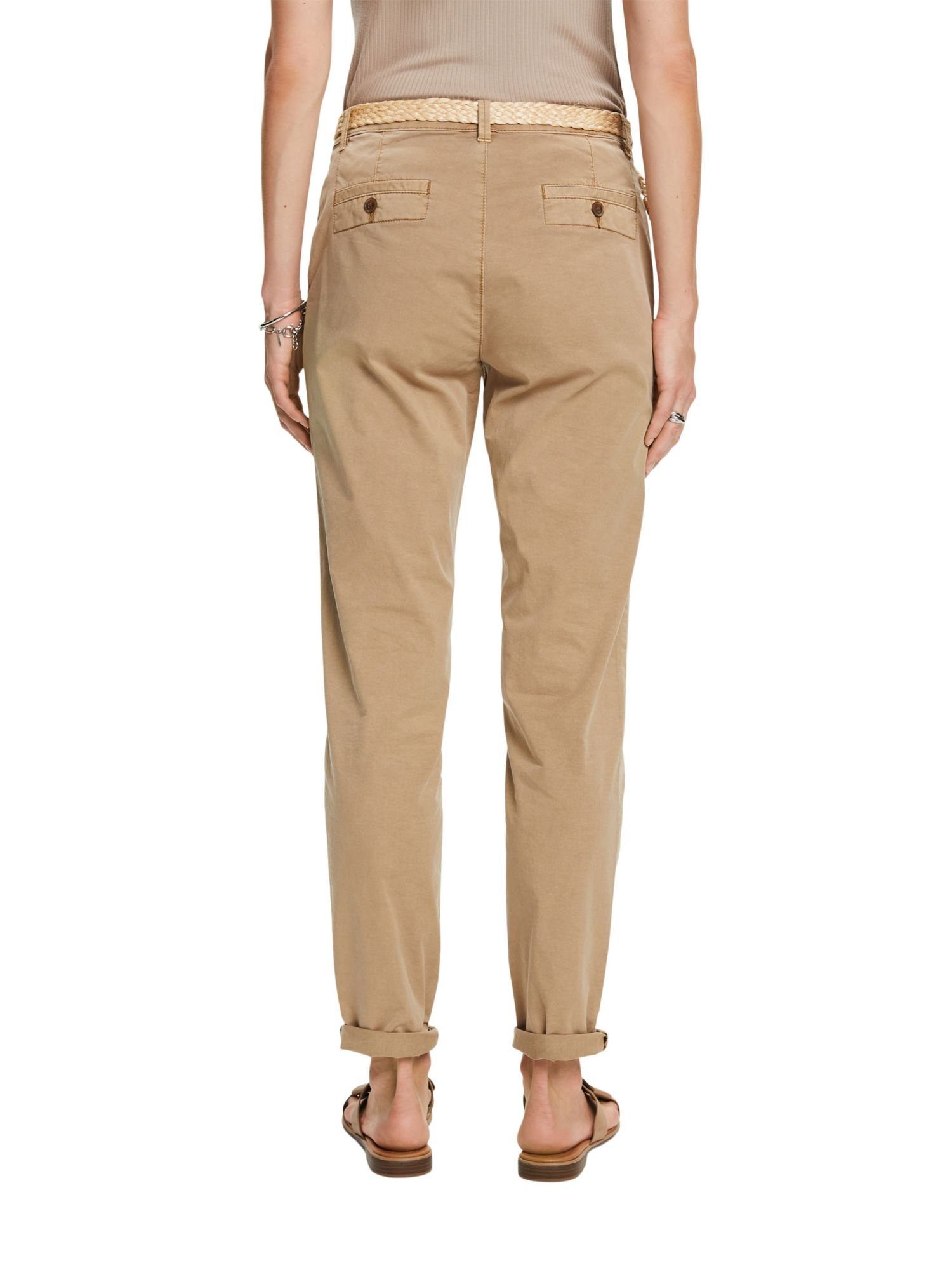 mit Gürtel Esprit Chinohose TAUPE Chinohose