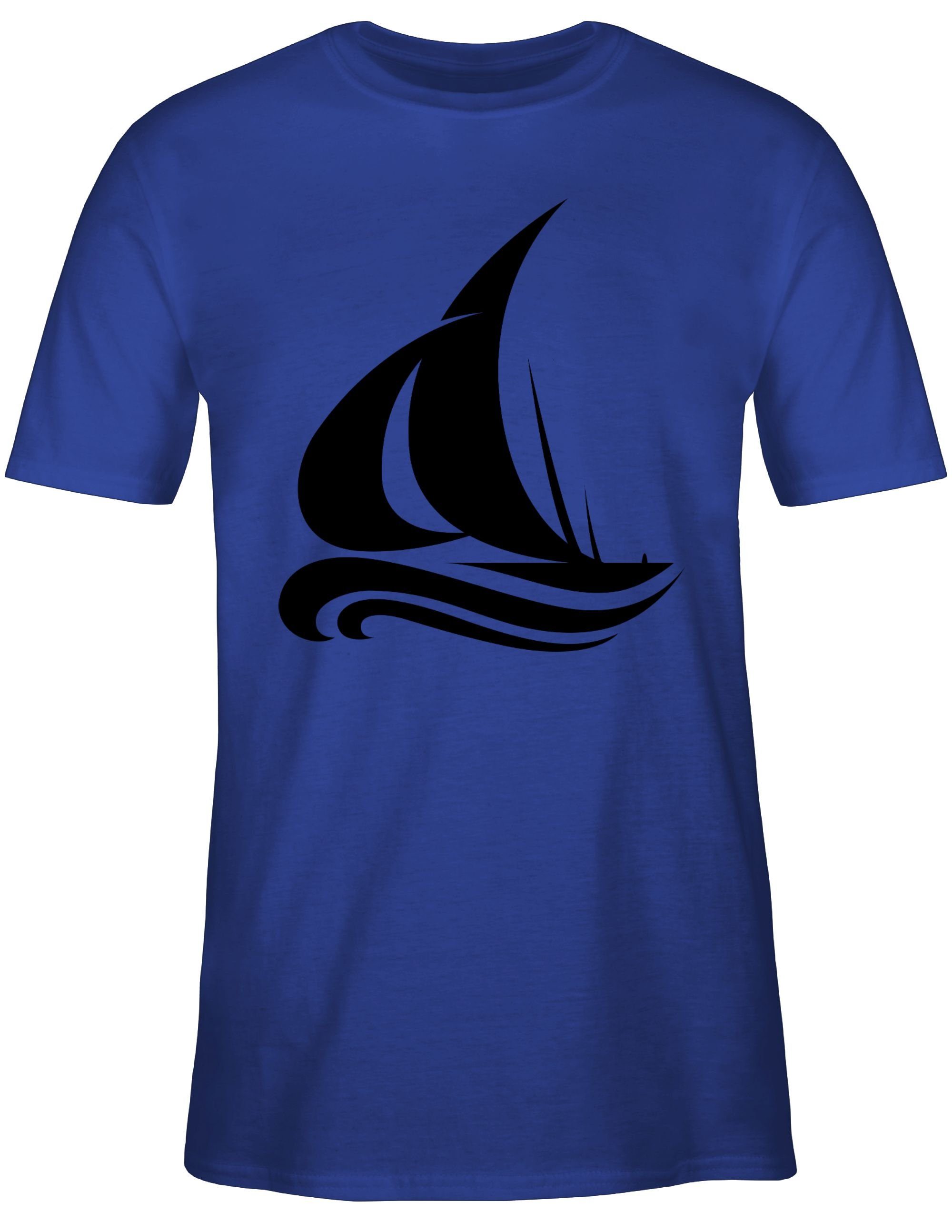 Boot Segelboot Wellen Shirtracer 2 Royalblau T-Shirt & Schiff Deko