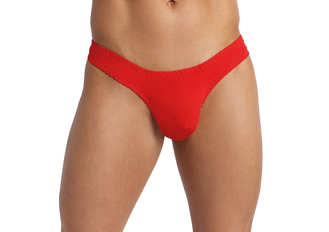 String Herren String rot blickdicht elastisch Männer Slip mit Gummibund