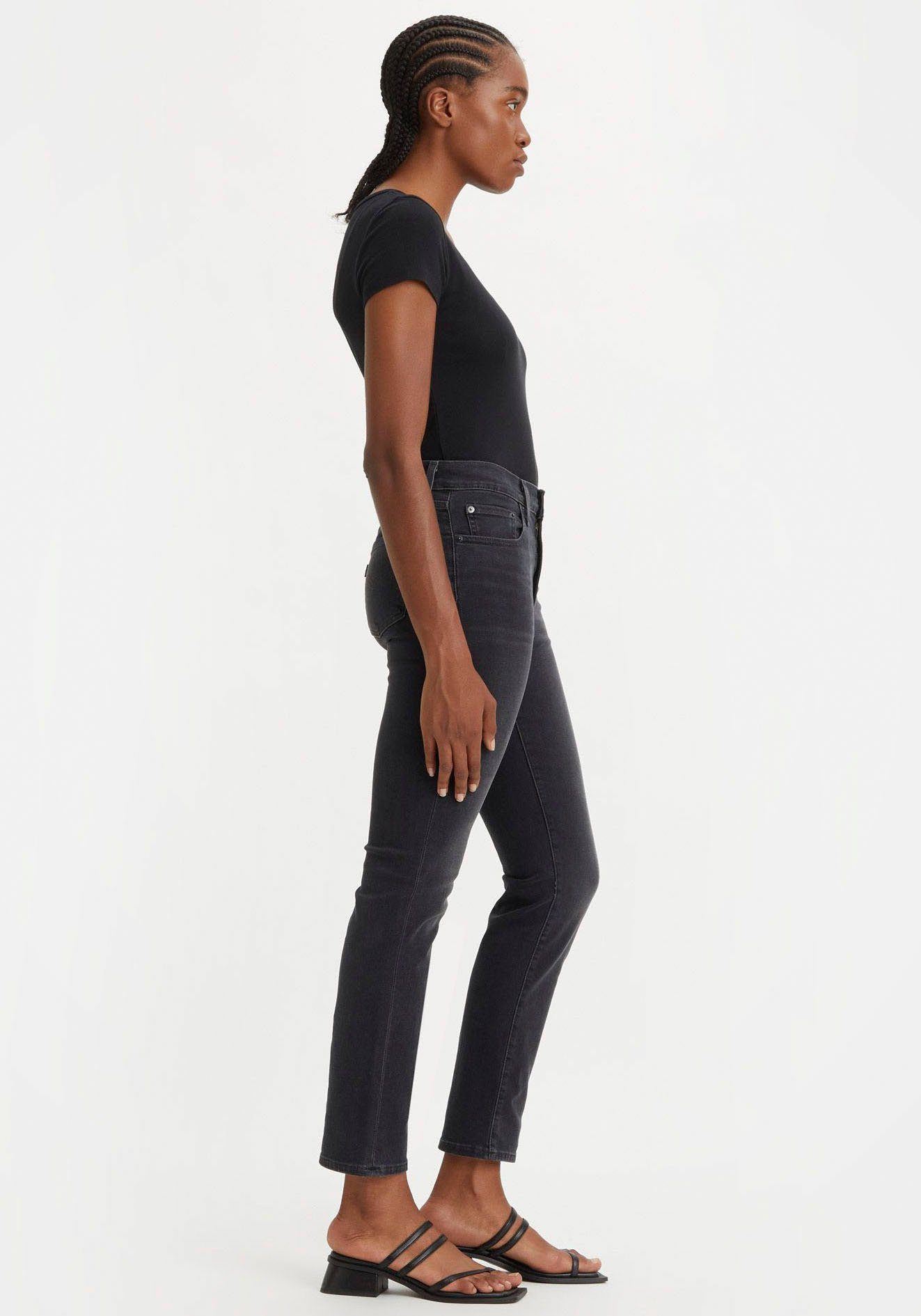 Levi's® Straight-Jeans denim High black Rise 724 Straight