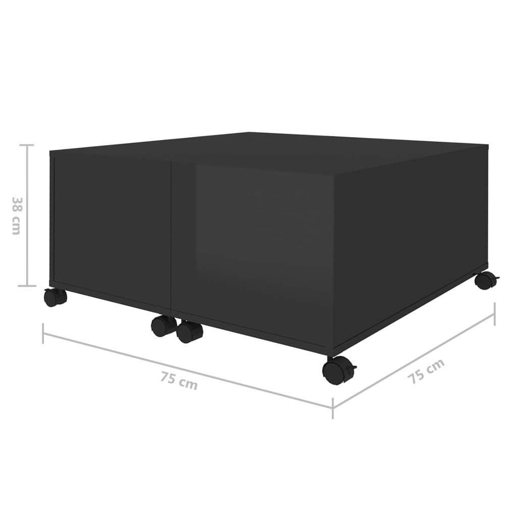 cm Hochglanz-Schwarz 75x75x38 Couchtisch Spanplatte furnicato