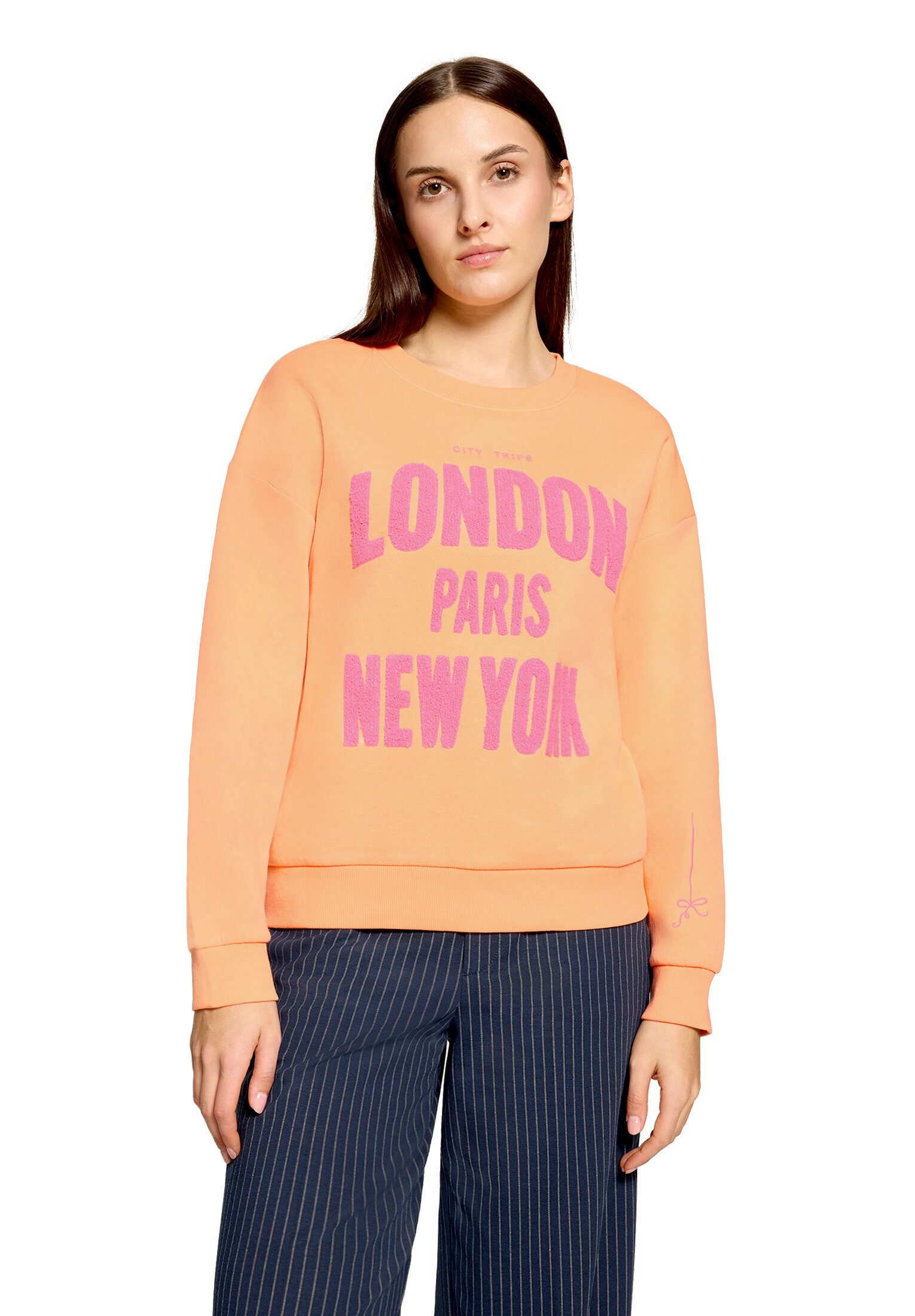 Cartoon Sweatshirt Damen mit Rippbündchen