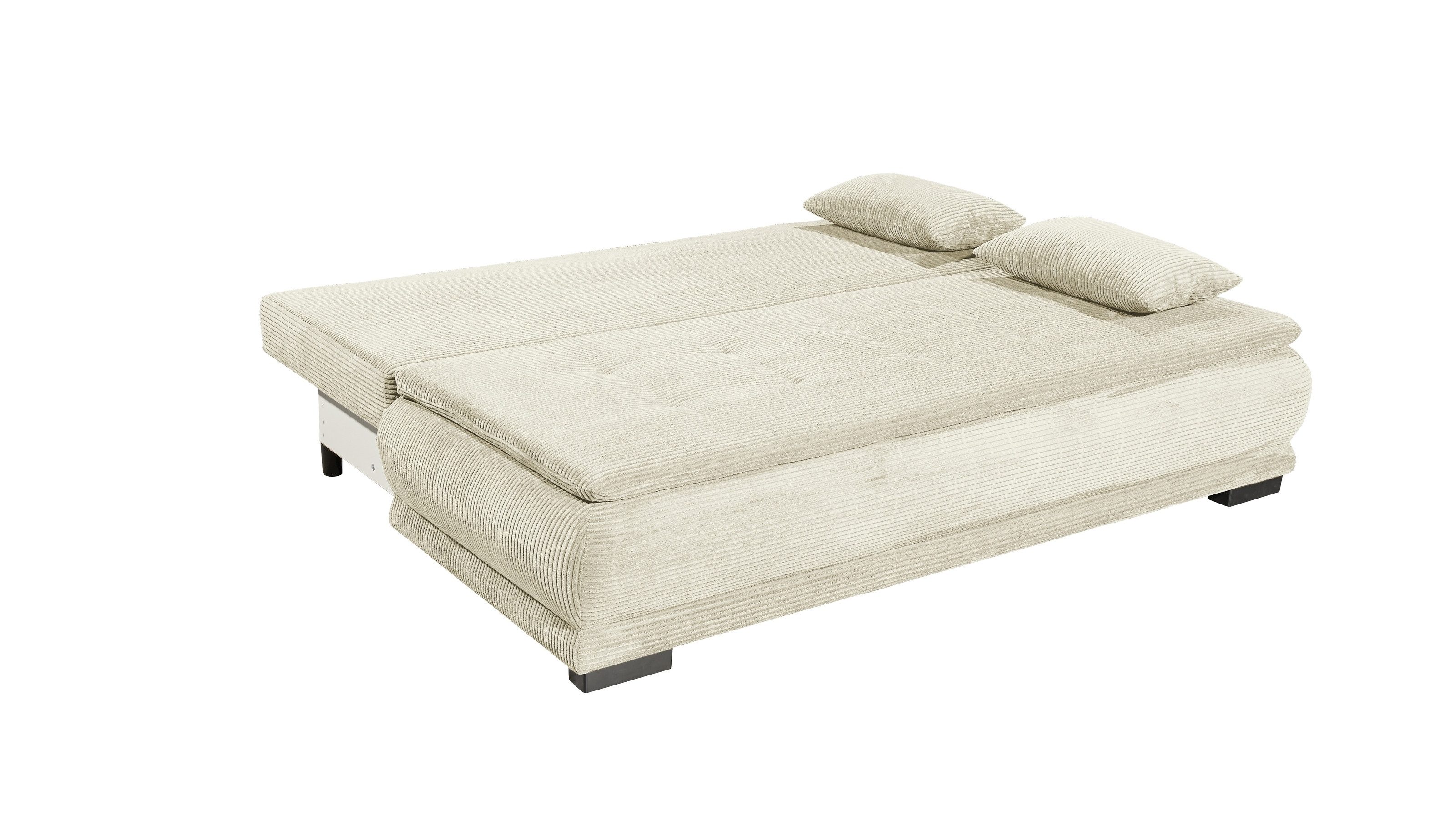 Black Red White Schlafsofa Liegefläche 162x207cm, cream - 208x93x108 (BxHxT)