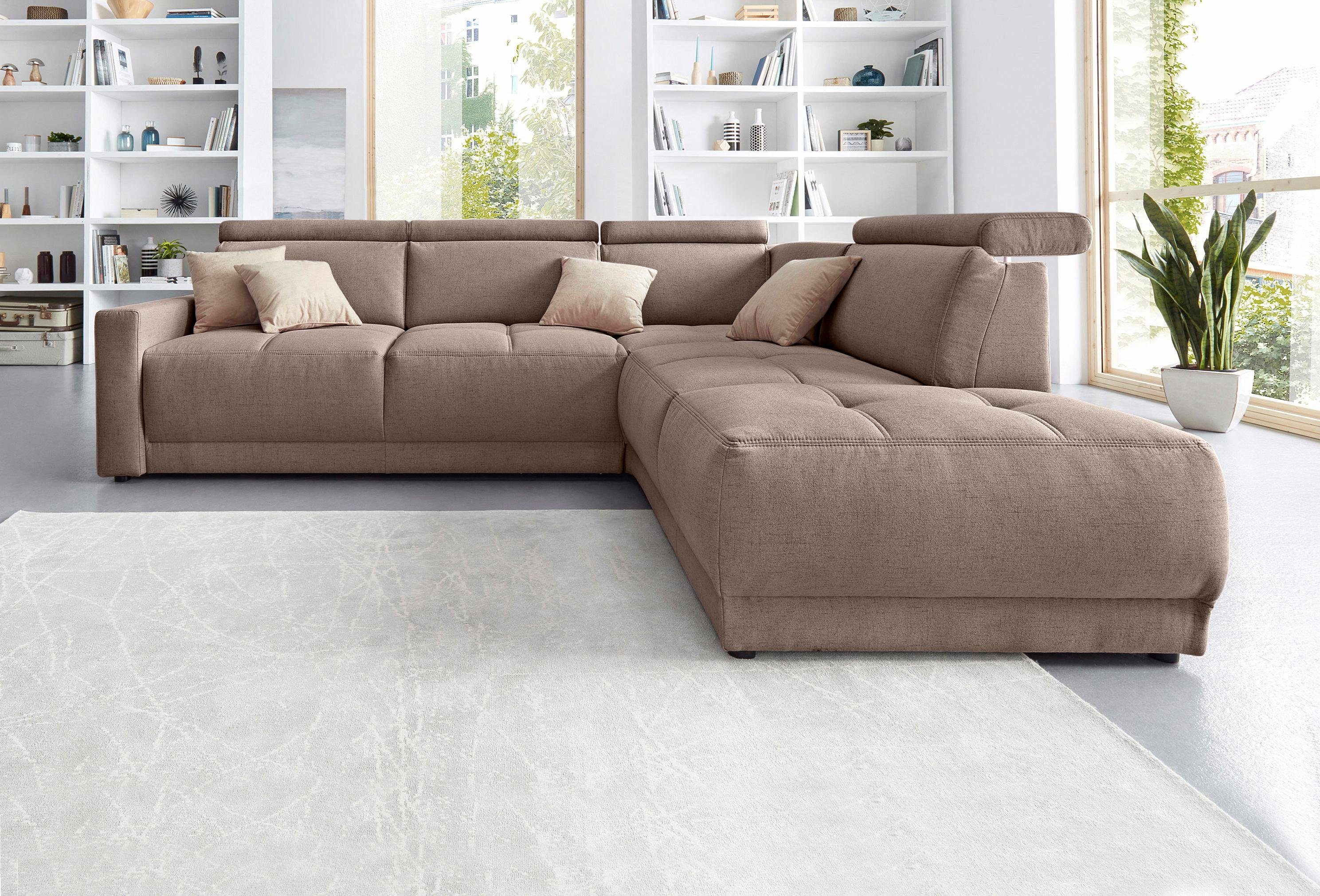 DOMO collection Ecksofa "Ava, moderne Sitzheftung mit toller Doppelnaht, ko günstig online kaufen