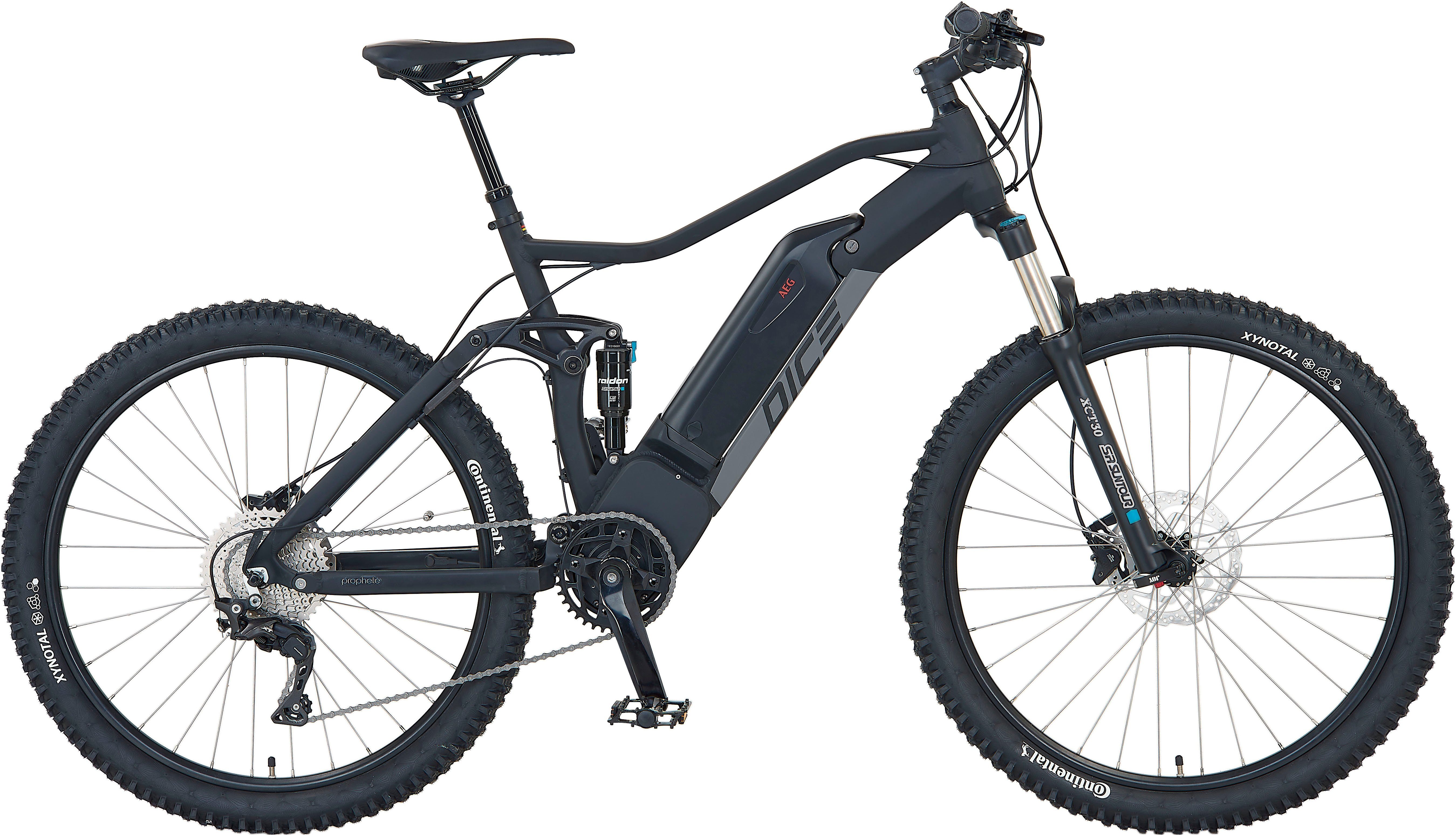 Prophete E-Bike Prophete DICE 4.8, 10 Gang Shimano Deore XT Schaltwerk, Kettenschaltung, Mittelmotor, 672 Wh Akku, Pedelec, Elektrofahrrad für Herren, MTB, Mountainbike