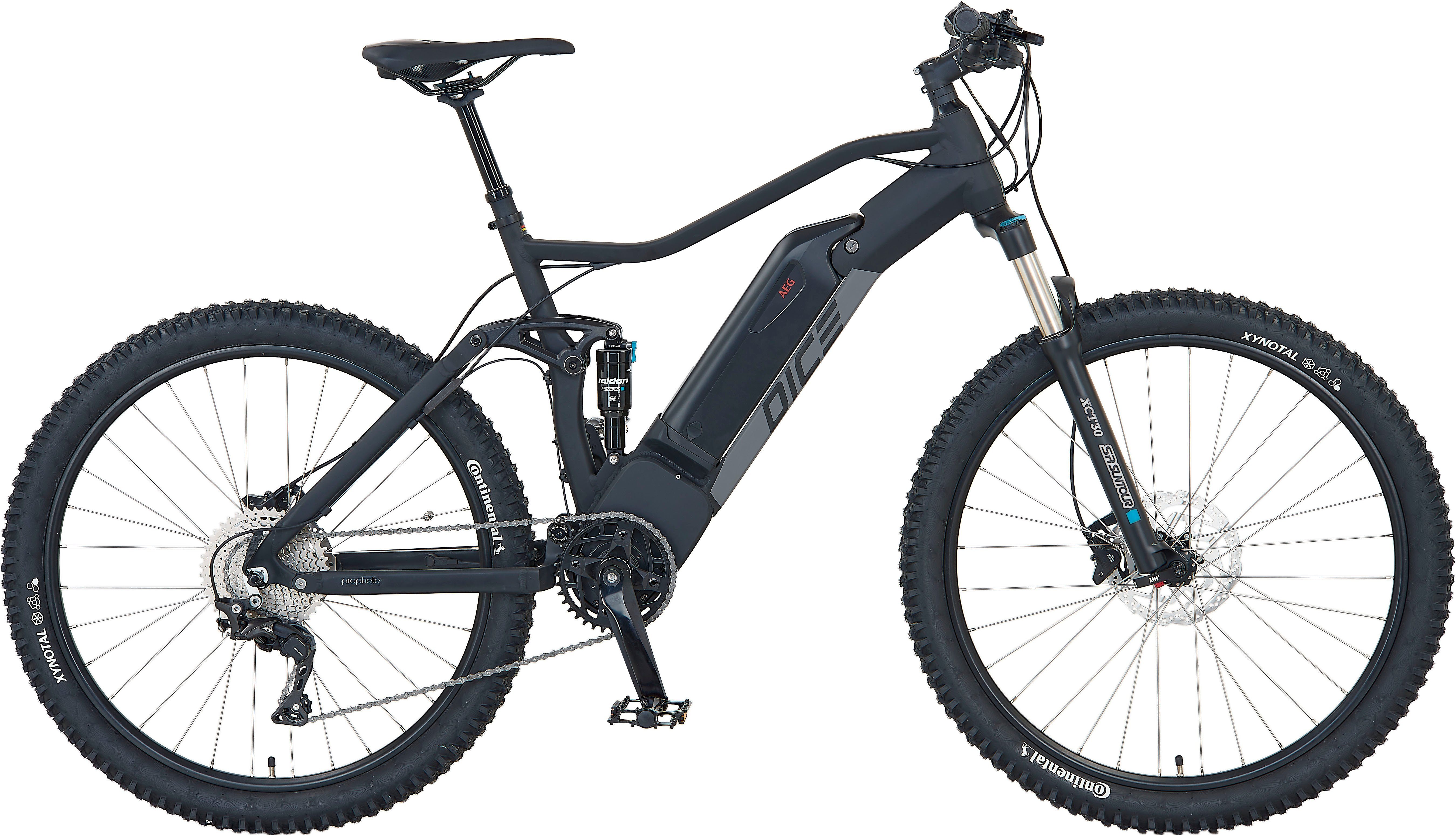 Prophete E-Bike Mountainbike DICE 4.8, 10 Gang Shimano Deore XT Schaltwerk, Kettenschaltung, Mittelmotor, 672 Wh, Pedelec, Elektrofahrrad für Damen u. Herren, MTB