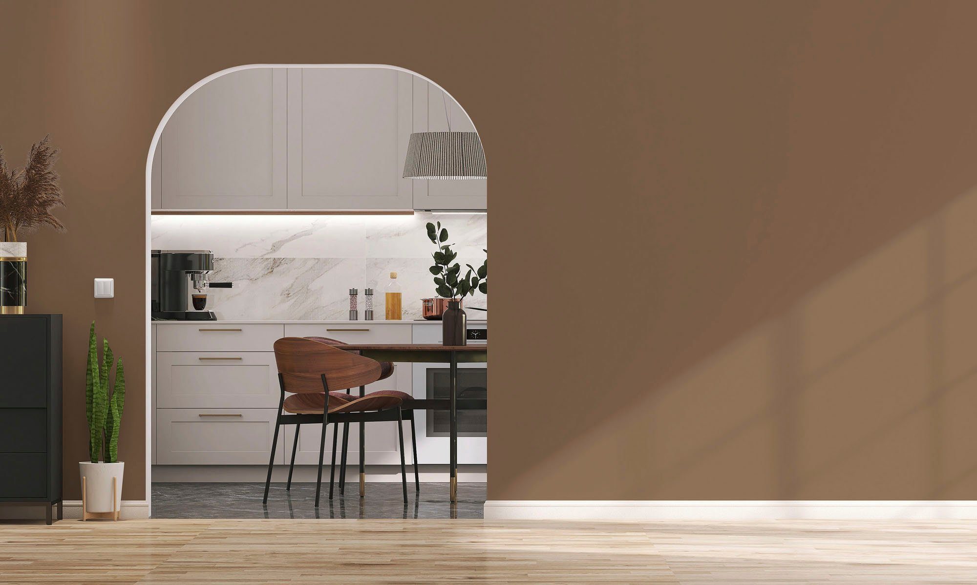 A.S. Création Wandfarbe Premium Innenwandfarbe für Küche, brown ideal Flur c7019 PURO soothing Wohnzimmer, Braun soothing Tuchmatt Schlafzimmer, Farbwelt brown, und