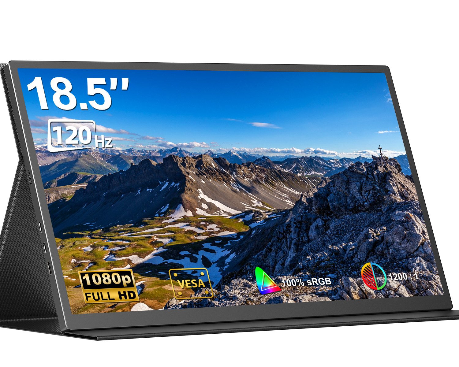 UPERFECT Gaming Monitor, Tragbarer Monitor Portabler Monitor (47 cm/18.5 ", 1920x1080 px, Full HD, 14 ms Reaktionszeit, 120 Hz, IPS)