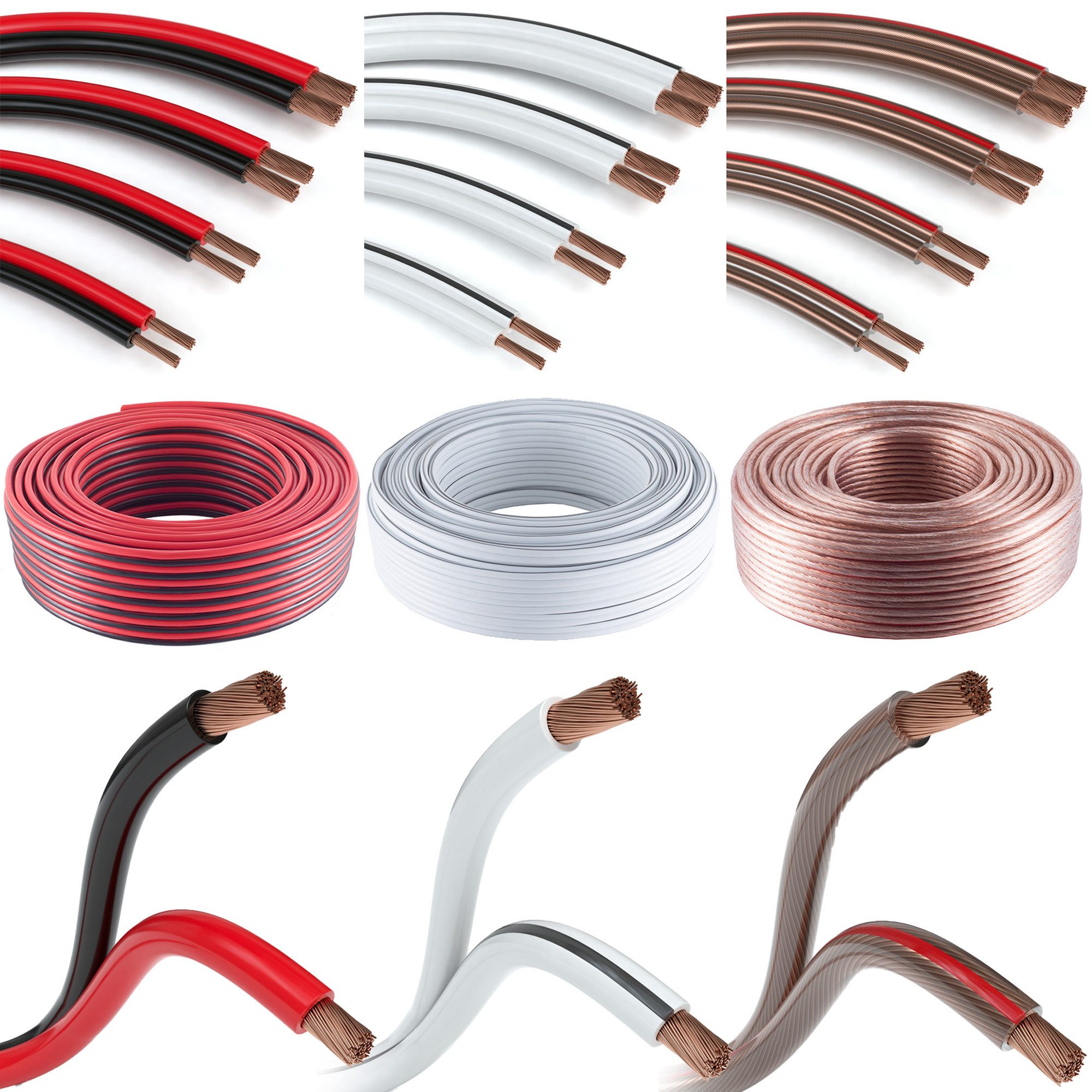 JAMEGA Lautsprecherkabel Boxenkabel Boxen Lautsprecher Hifi Audio Kabel Auto Audio-Kabel, (1000 cm) – Bild 5 von 5
