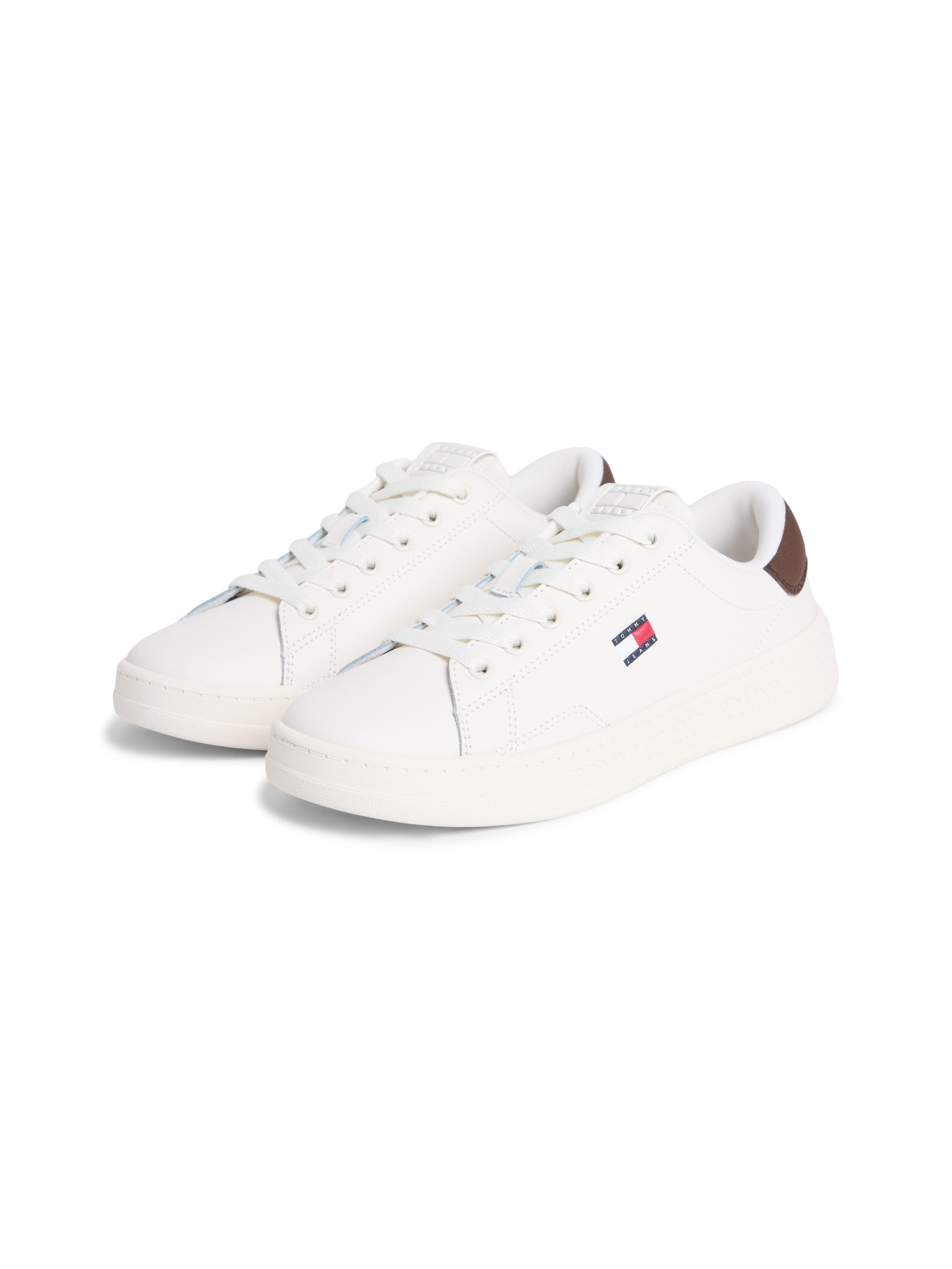 Tommy Jeans TJW SCRIPT CUPSOLE Plateausneaker Freizeitschuh, Halbschuh, Schnürschuh mit seitlicher Logoflagge
