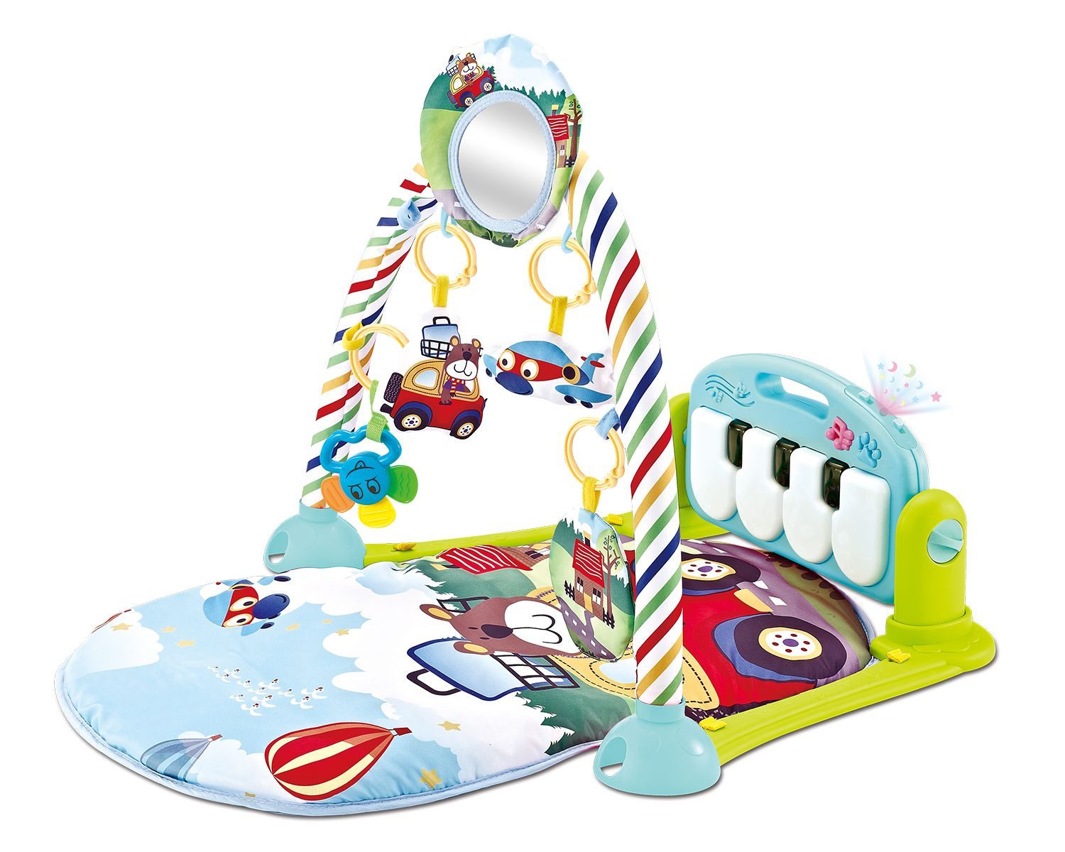 Kikkaboo Spielbogen Piano, Krabbeldecke, Klaviertasten, Plüschfiguren, Musik, 100% Polyester