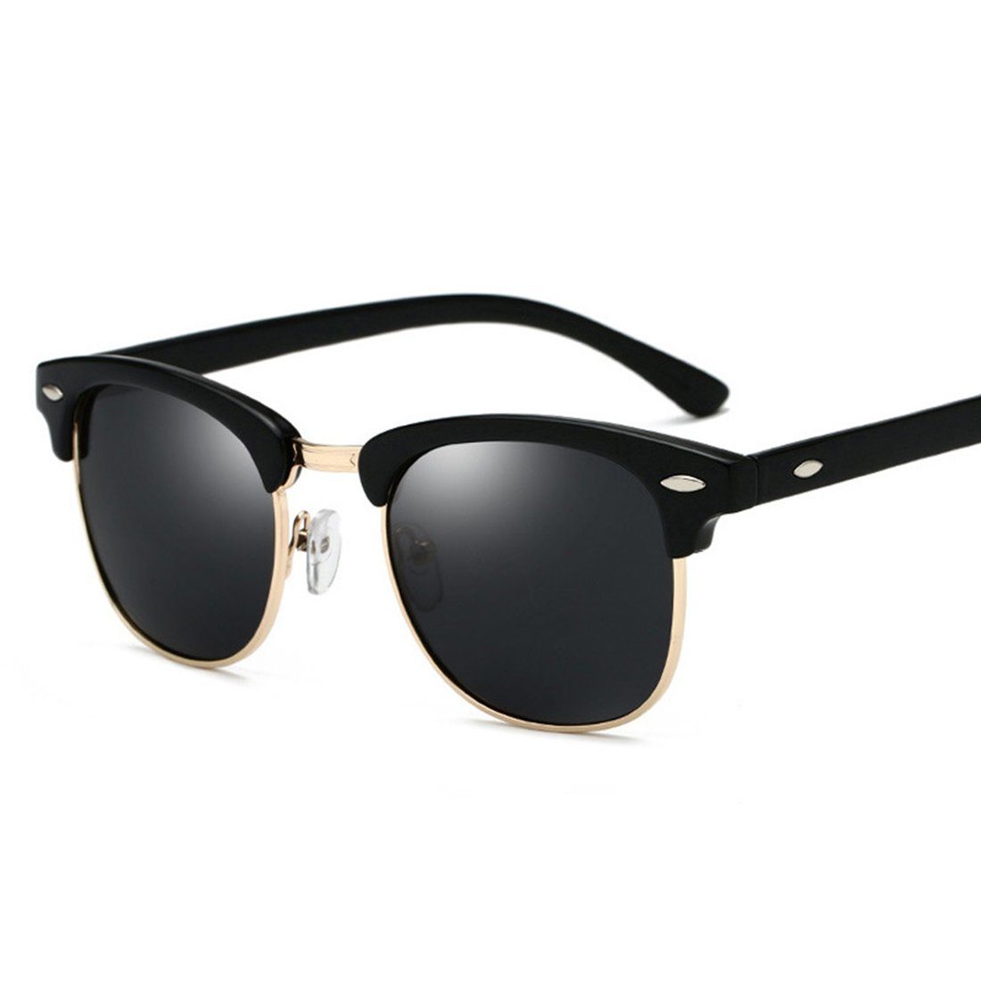 Haiaveng Sonnenbrille Polarisiert Sonnenbrille Herren UV-Schutz,für Fahren Damen Klassisch Halbrahmen Retro und Reisen Angeln