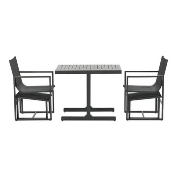 GMD Living Balkonset ALABAMA, (Balkongruppe / Balkonset, 5-tlg., bestehend aus 2 Stühlen, 2 Fußbänken und einem Tisch), bequemes und kompaktes Balkonset