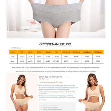 ZWY High-Waist-Panty Damen Atmungsaktiv Panties Weich Frauen Unterwäsche (1-St) Taillenslip (Packung, 5-St) aus elastischer Baumwolle( schwarz, weiß)