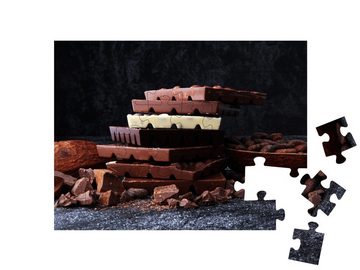 puzzleYOU Puzzle Ein Turm aus köstlicher Schokolade, 48 Puzzleteile, puzzleYOU-Kollektionen Candybar, Schokolade, Süßigkeiten