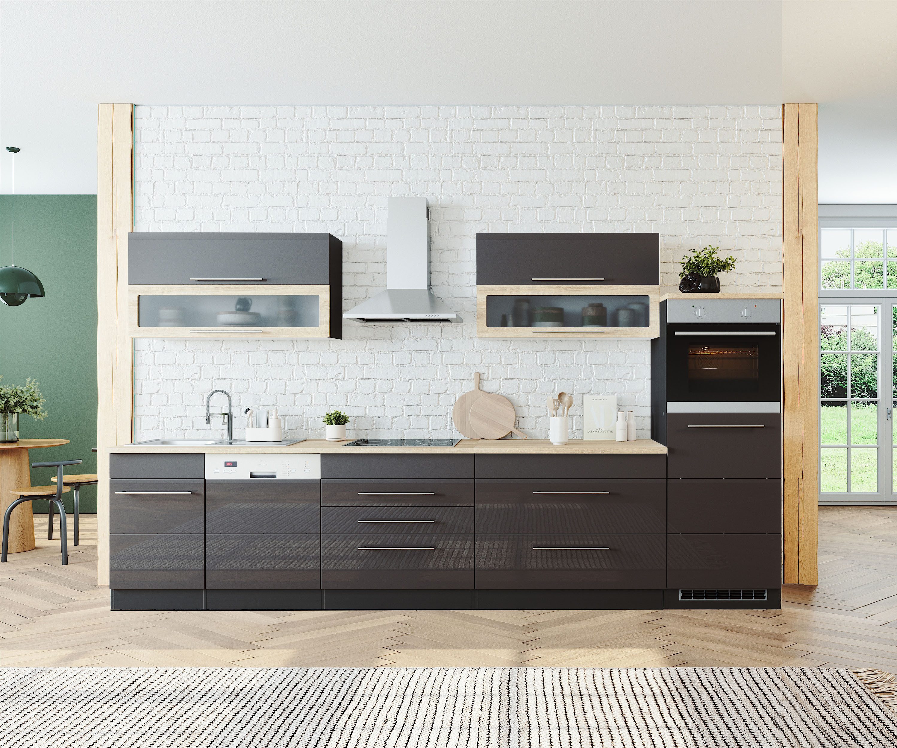 KOCHSTATION Küchenzeile KS-Wien, Breite 350 cm, günstig online kaufen