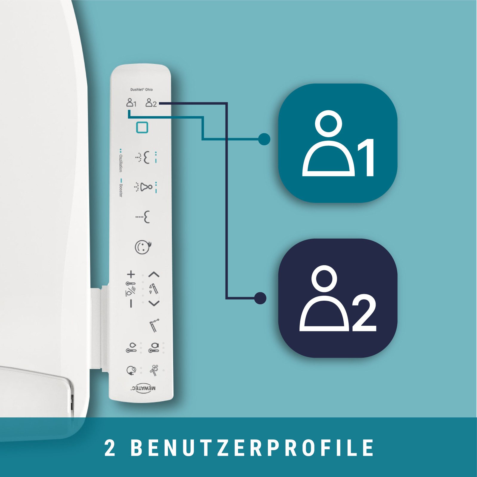 MEWATEC Dusch-WC-Sitz Ohio O100 in U-Form