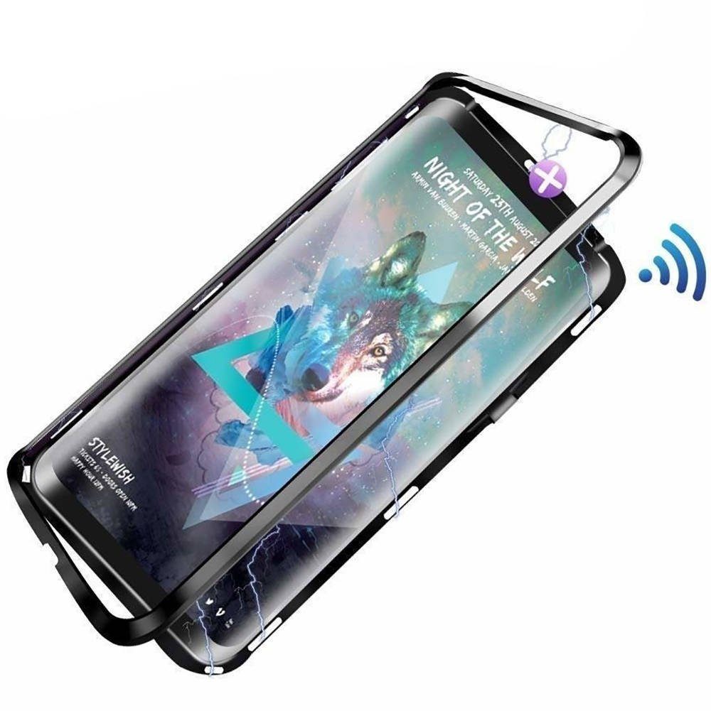 cofi1453 Smartphone-Hülle 360° Magnet Full Slim Metall Case Schutz Tasche Handyhülle Handyschale
