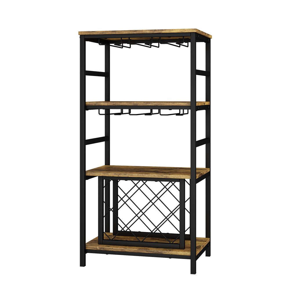 Vicco Weinregal Vela, Eiche rustikal, 50 x 100 cm mit Glashalter günstig online kaufen