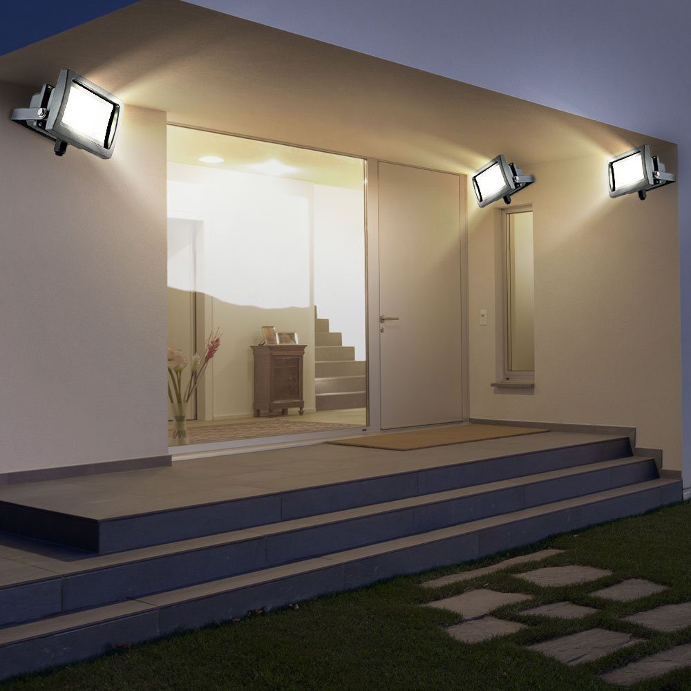 LED-Leuchtmittel fest Baustrahler beweglichem LED mit Kaltweiß, Außen-Wandleuchte, Außenleuchte etc-shop verbaut, verstellbar