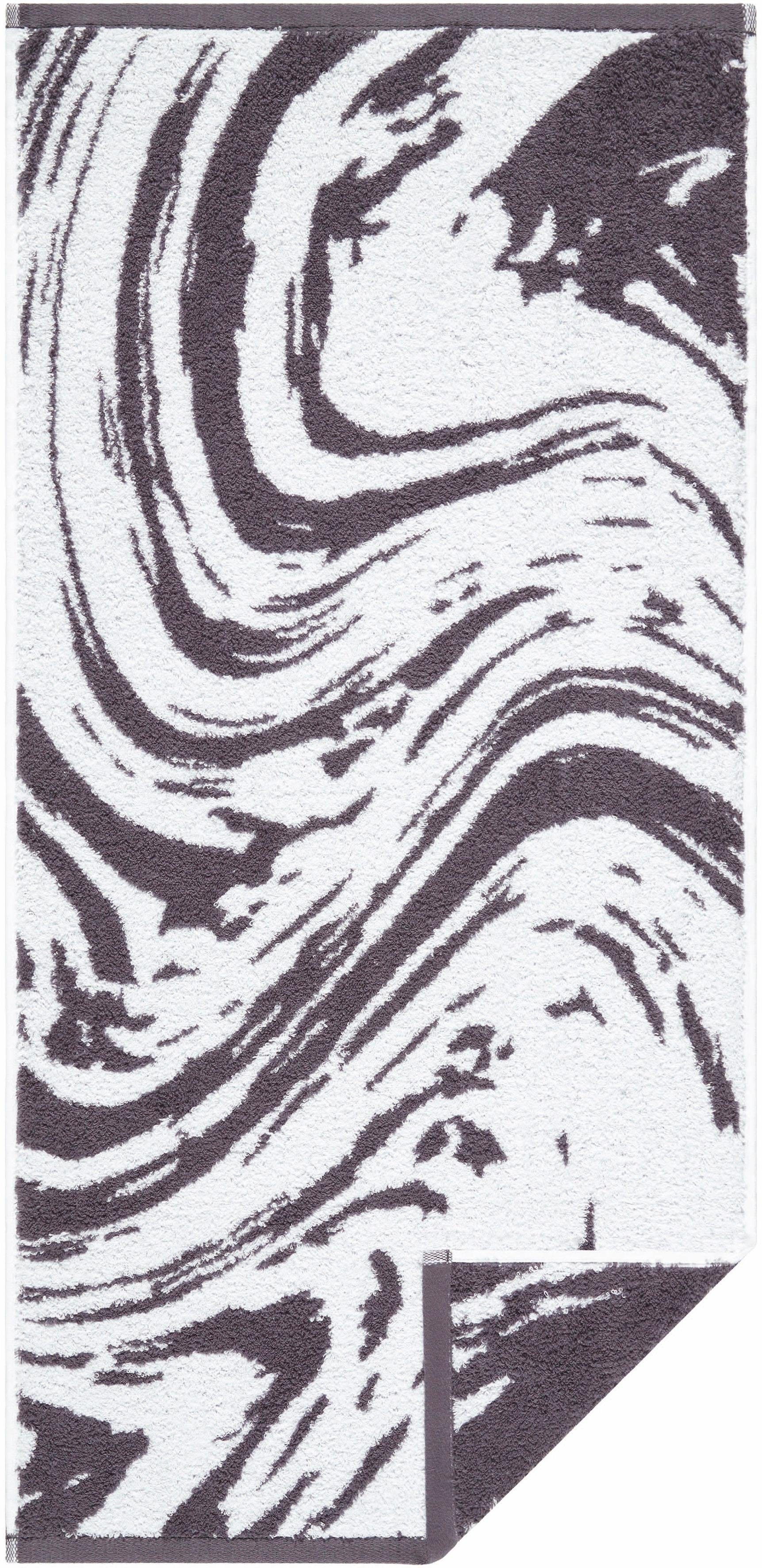 Muster, Walkfrottee Egeria Baumwolle Marble, grau 100% graphisches Badetuch (1-St),