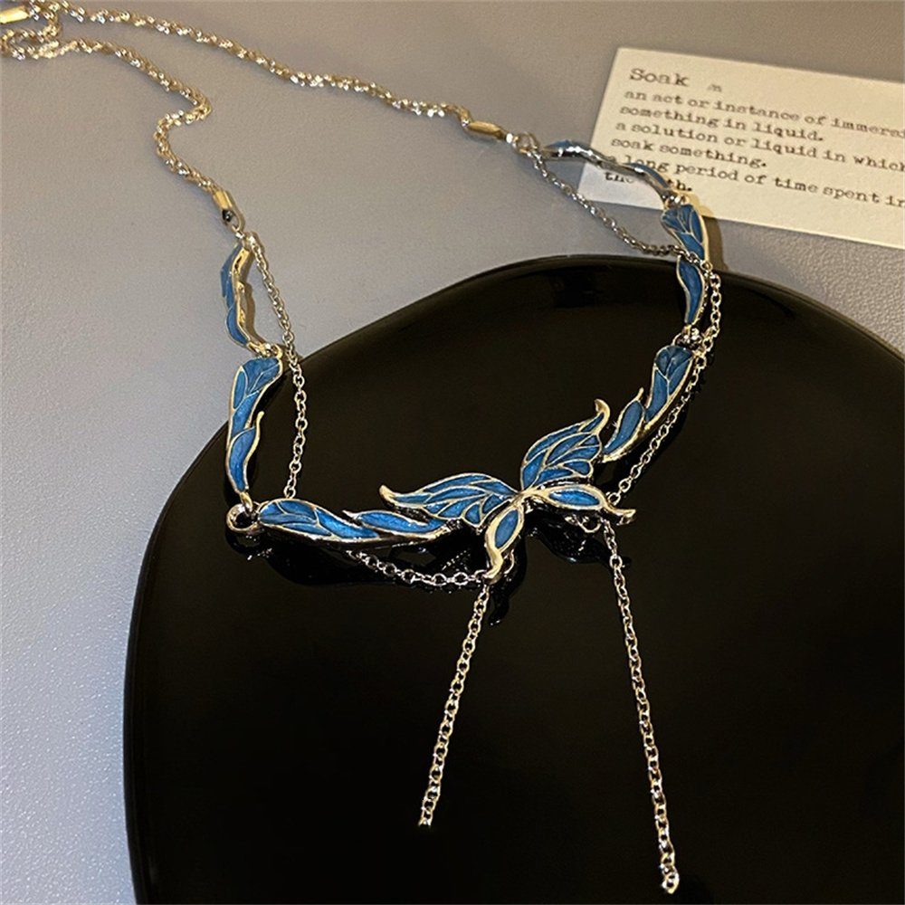 Rouemi Charm-Kette Legierungs-Halskette, Schmetterlingshalsband, Mode-Anhänger-Halskette