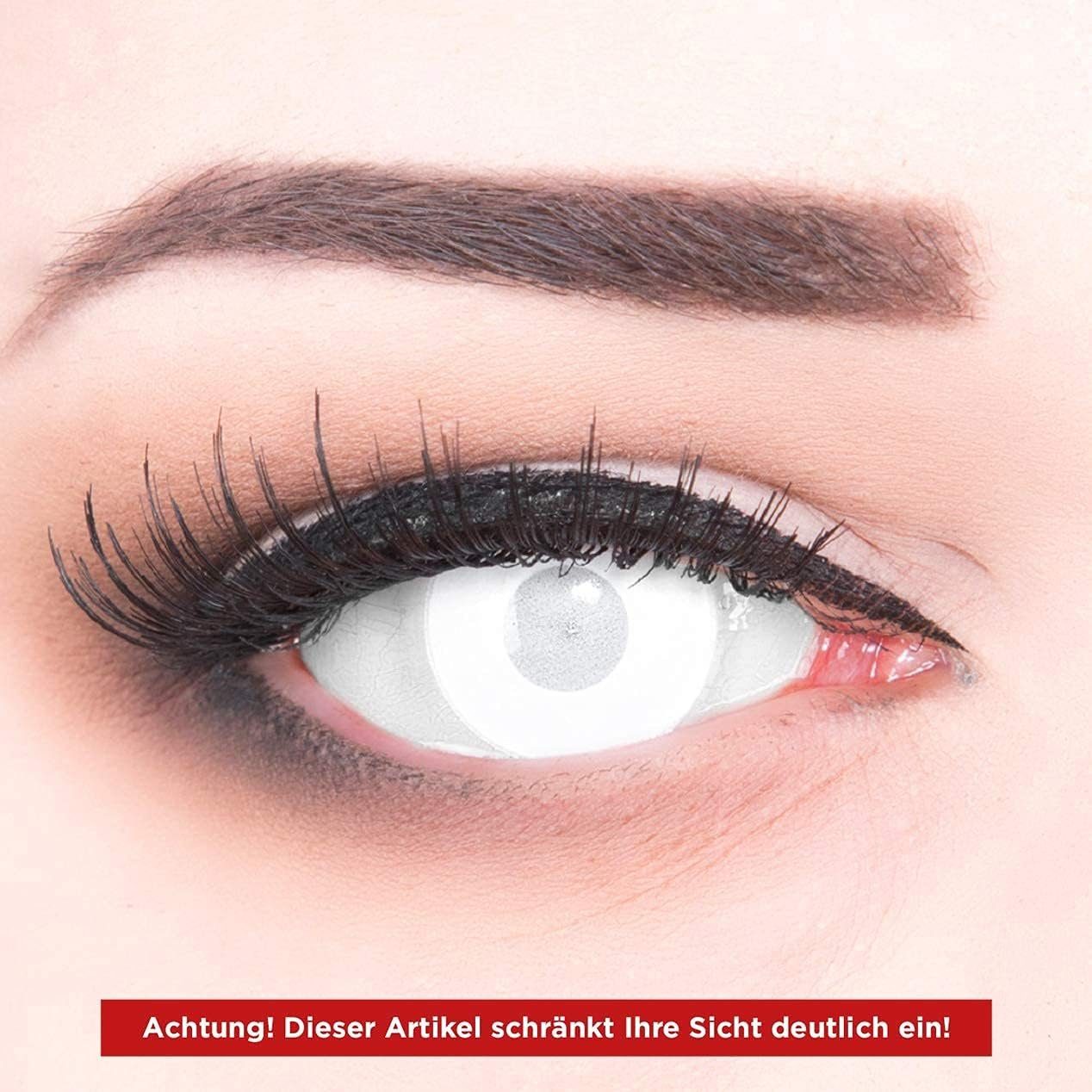 MeralenS Tageslinsen weiße 'Blind White Mentalist' Fun Linsen 1 Paar. Halloween & Cosplay