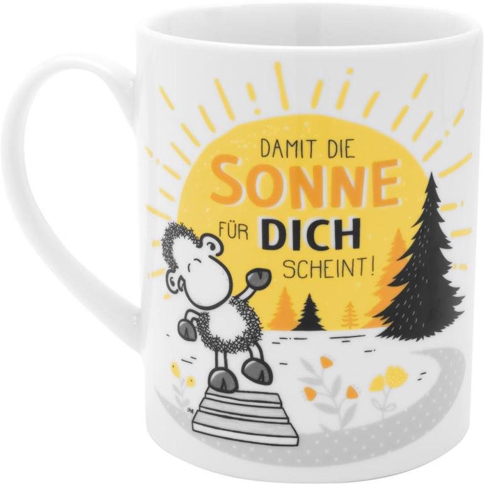 Sheepworld Tasse XL-Tasse Motiv Sonne Porzellantasse, Porzellan, 60 cl