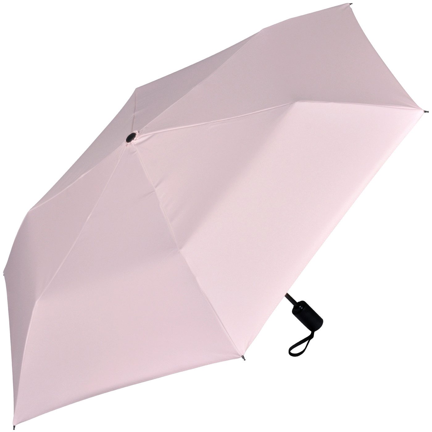 iX-brella Taschenregenschirm Sonnen-Regenschirm mit UPF 50+, UV-Hitze-Schutz, für Damen, mit Auf-Zu-Automatik, innen schwarz