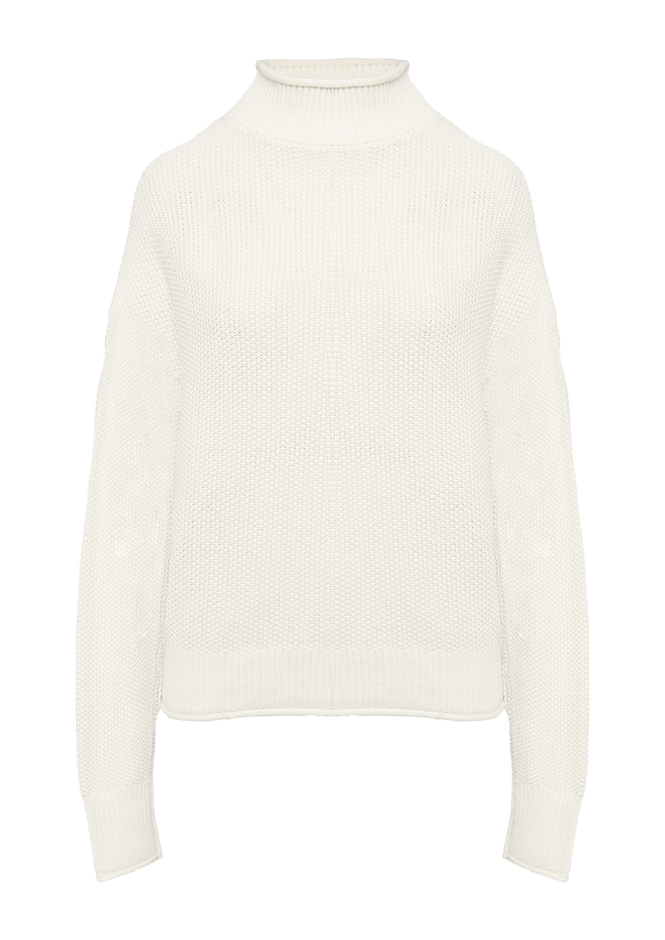 QS Longpullover Strickpullover Loose Fit Strickpullover mit Stehkragen aus günstig online kaufen