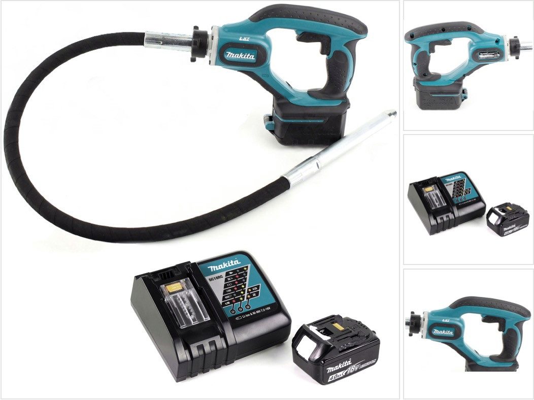 Makita Betonmischer DVR 450 RM1 Akku Betonverdichter 18V 1,2m + 1x Akku 4,0 Ah + Ladegerä