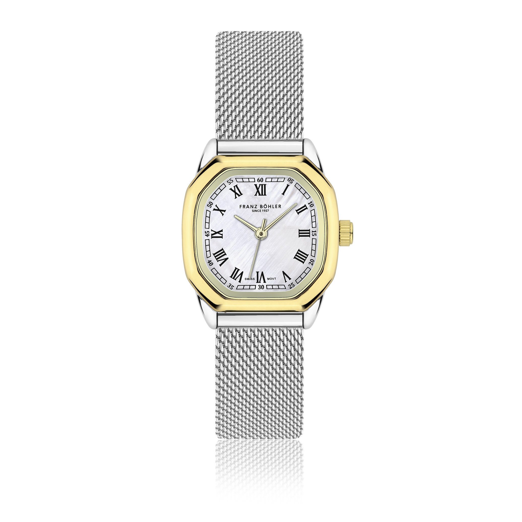 FRANZ BÖHLER Quarzuhr BD4-B014S Aegeri Silver&Gold Mesh