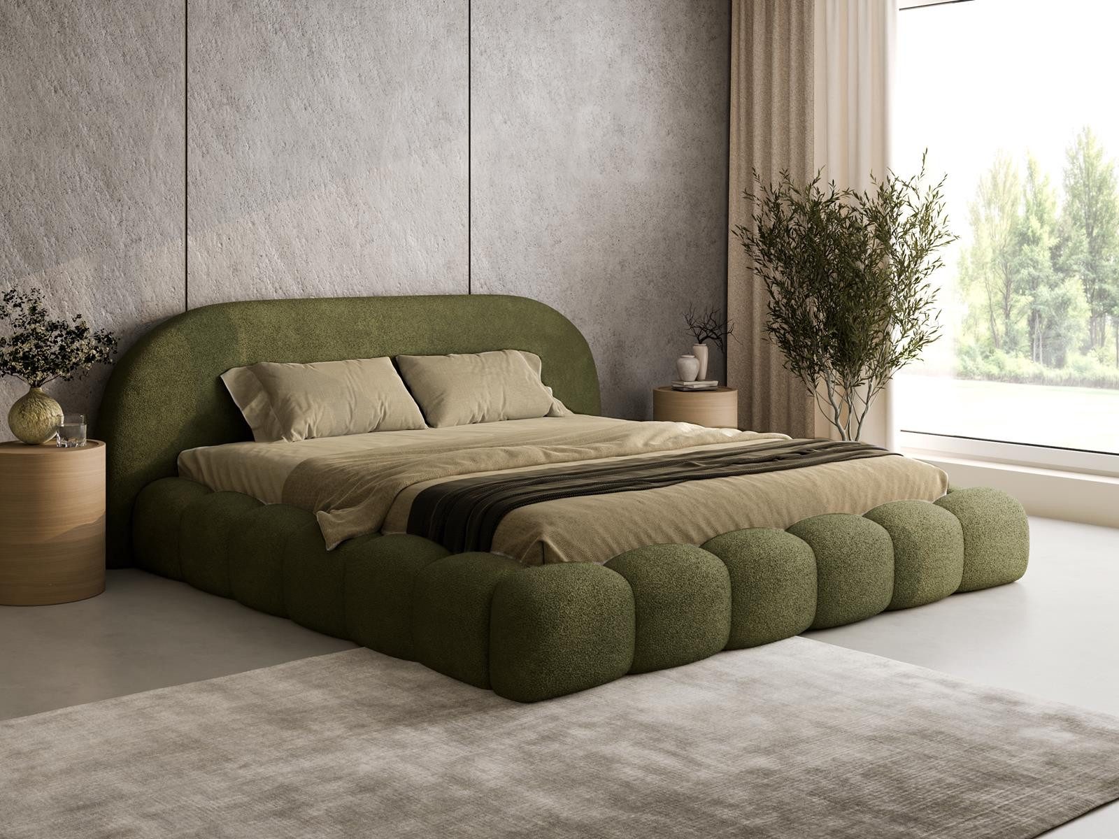 Compleo Polsterbett OMBIS, Wolkenbett mit Bettkasten und Lattenrost, Designer-Bett, MADE IN EU