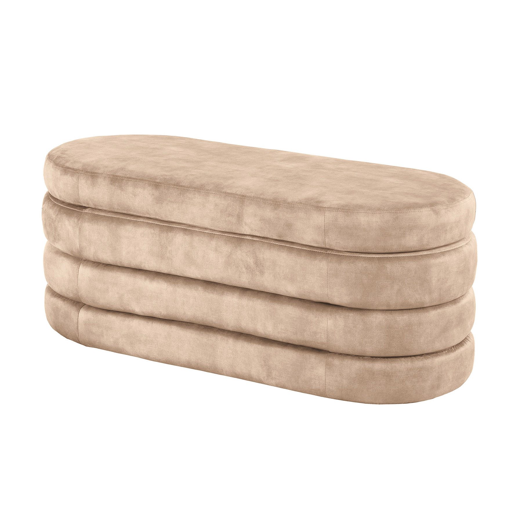 riess-ambiente Sitzbank VOGUE 115cm champagner - Samt, mit Stauraum, montiert, gepolstert (Einzelartikel, 1-St), stilvolle Polsterbank - ideal für glamouröse Schlafzimmer & Ankleiden