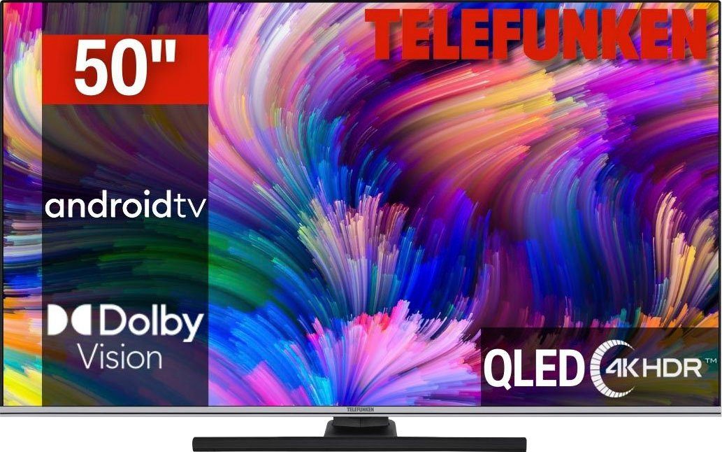 QLED-Fernseher Smart-TV) 4K cm/50 Ultra Zoll, TV, (126 HD, Android D50Q701X2CW Telefunken