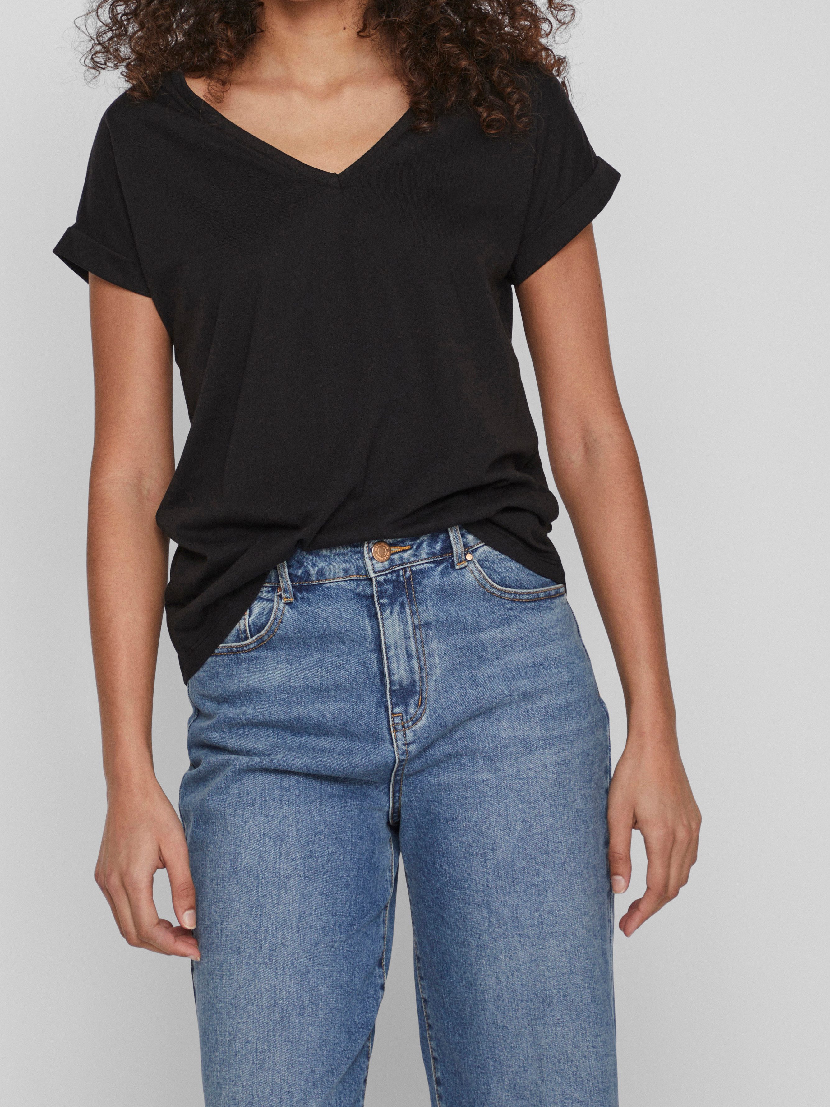Vila V-Shirt VIDREAMERS NEW V-NECK T-SHIRT günstig online kaufen