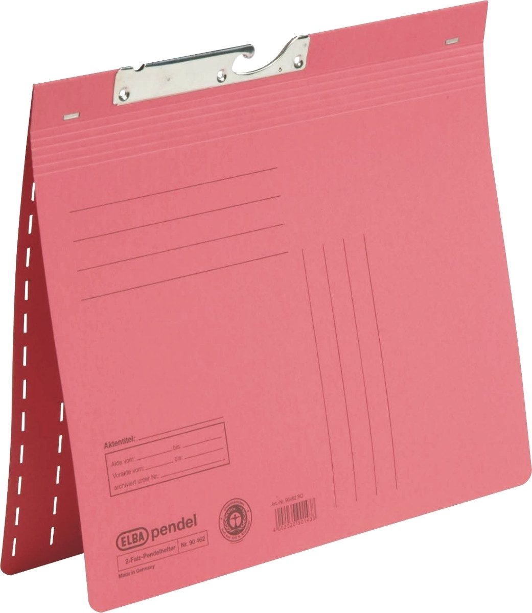 ELBA Hefter Pendelhefter Zweifalz kaufm. und Amtsheftung Manilakarton rot